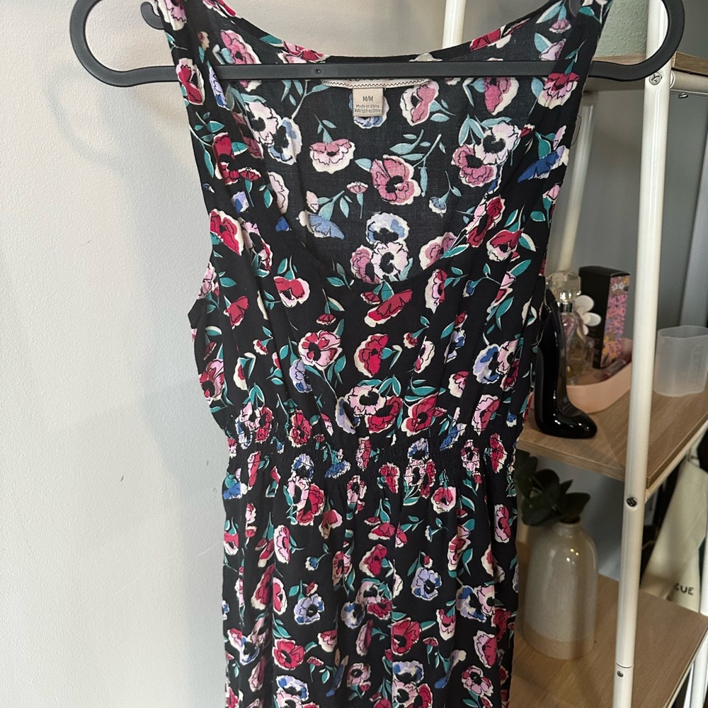 Forever21 Floral Print Dress - Black and Pink